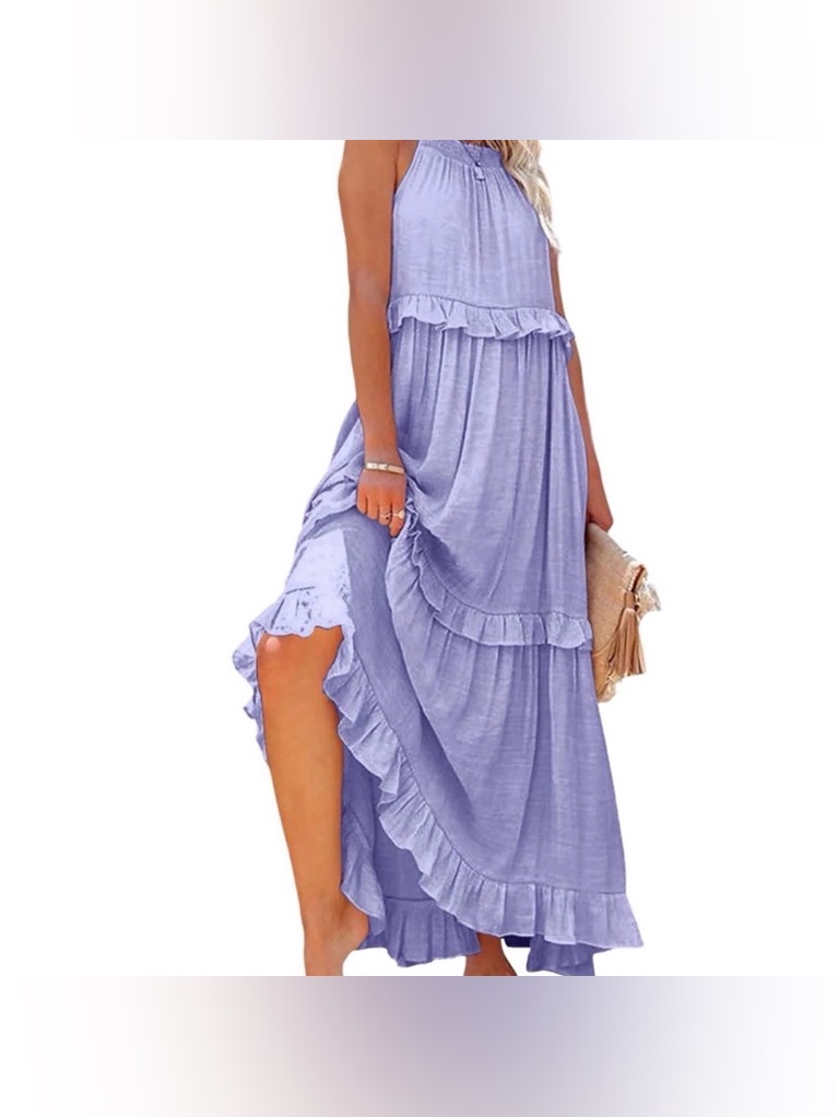 Lilac Ruffled Maxi Dress